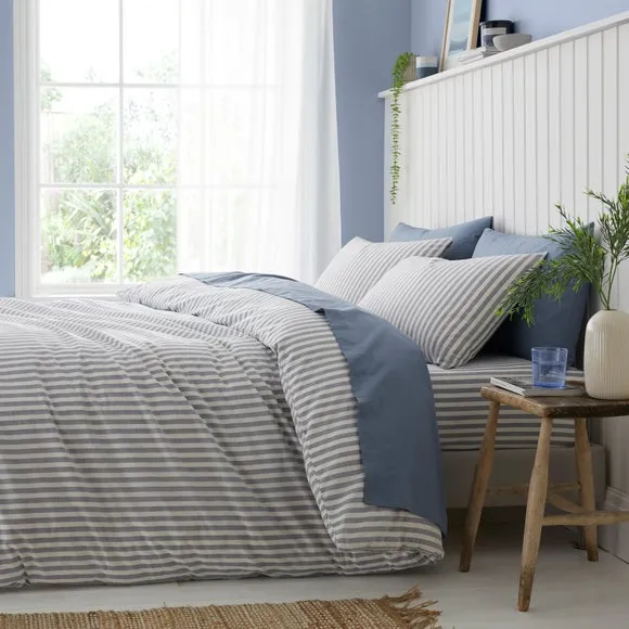 Portloe Stripe 100% Cotton Duvet Cover & Pillowcase Set 5