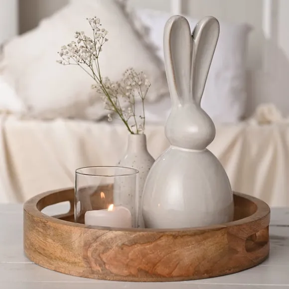 Eggs-traordinary Gift Co. Grey Ceramic Bunny Decoration 1