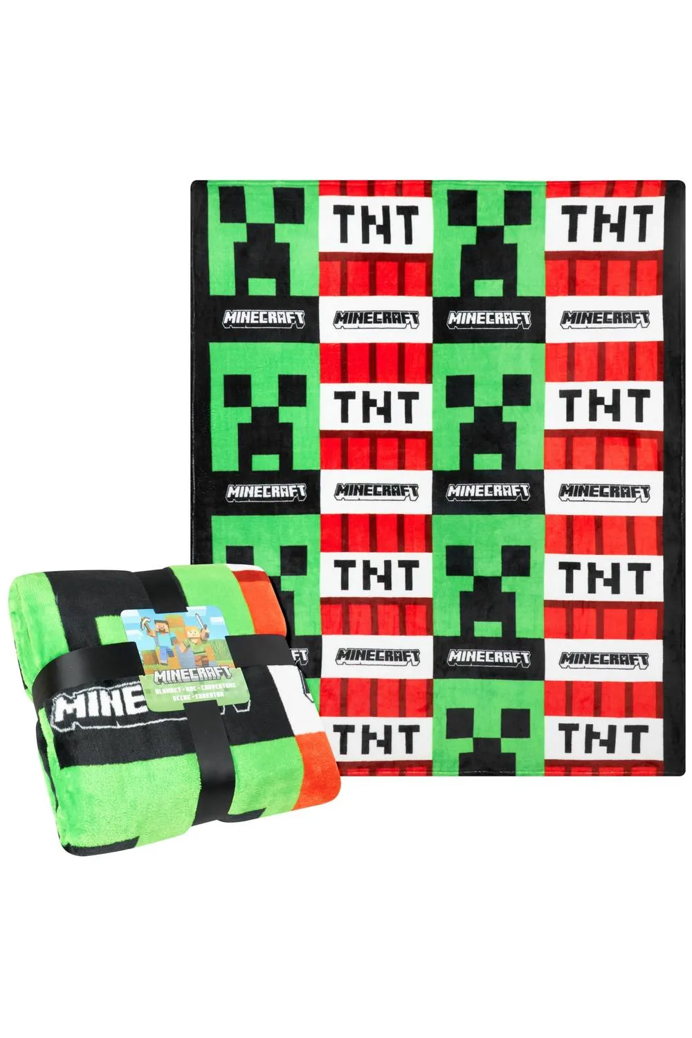 Minecraft Creeper & TNT Blanket 156 x 128cm Bedroom Bed Cover Soft Decor