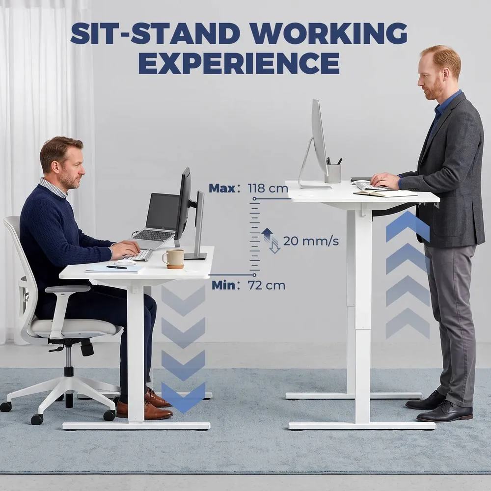 HOMCOM Standing Desk Memory Control Adjustable in White 4