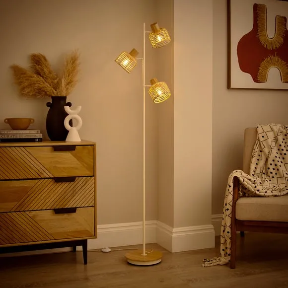 Emil Rattan 3 Light Adjustable Floor Lamp 2
