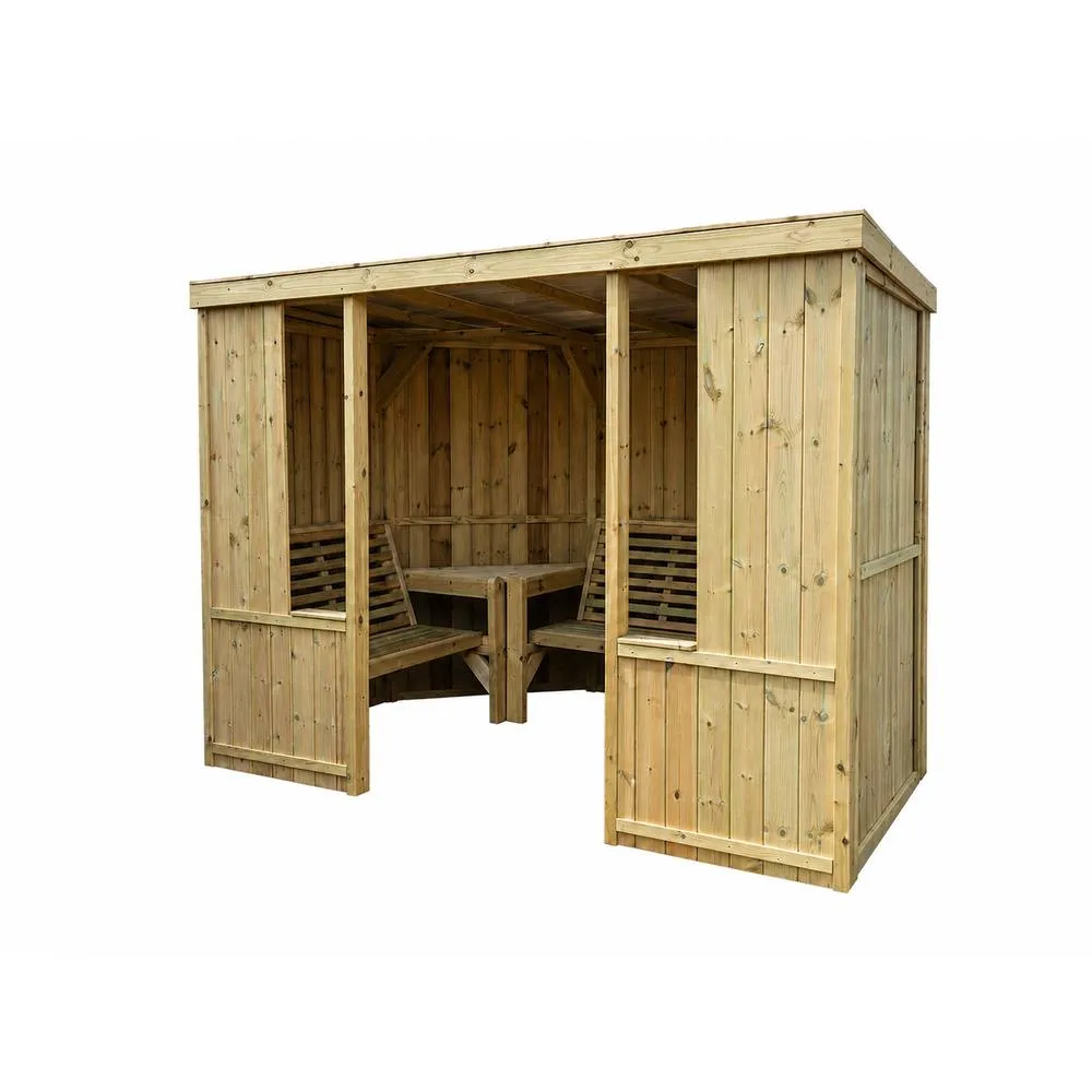 Churnet Valley Garden Furniture Ltd Riviera Enclosed Garden Room 6 Seater - L210xW290xH205 cm - Assembled in Brown