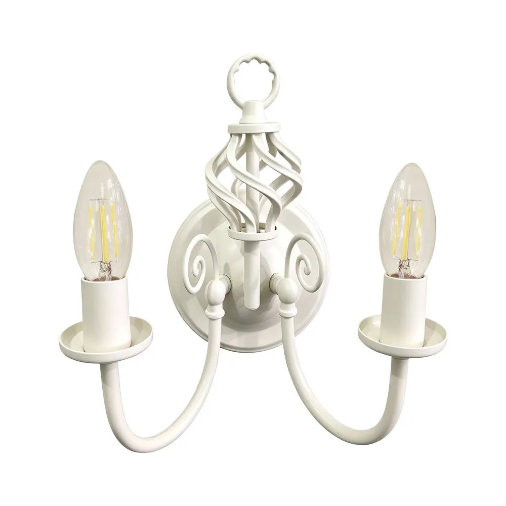 First Choice Lighting Barley Twist - Cream Wall Light