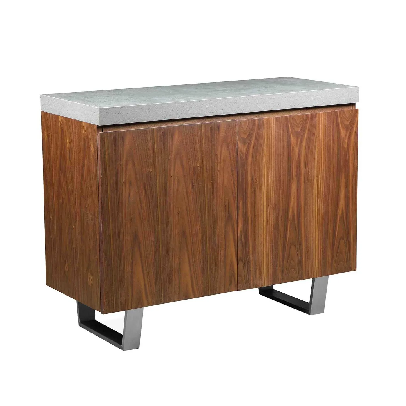 Halmstad, 2 Door Sideboard - Concrete and Walnut - W100 x D42 x H80cm - Barker and Stonehouse