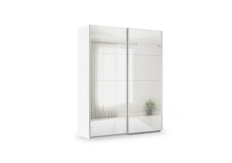 Impulse 181cm 2 Door Mirror Slider Wardrobe - Alpine White