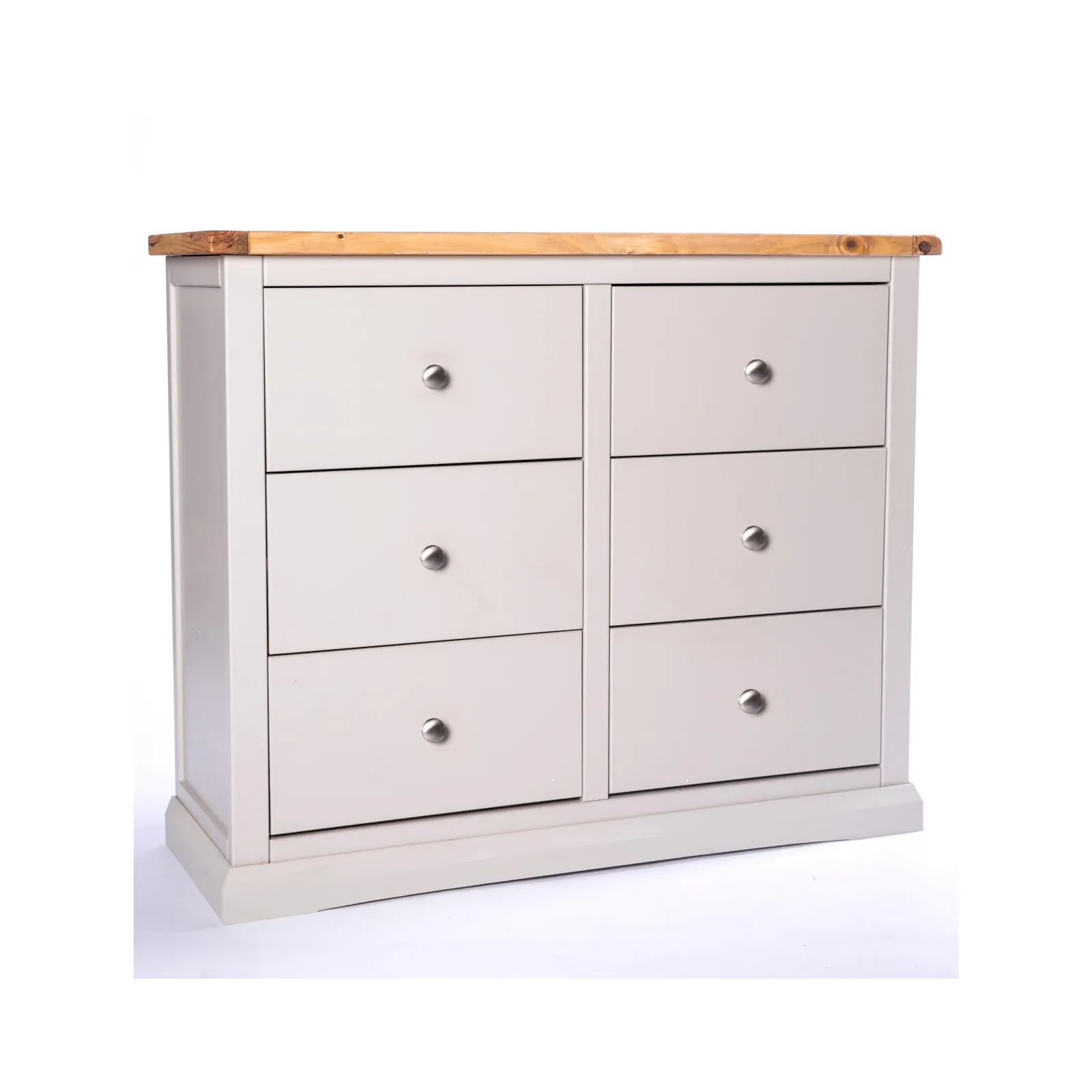 Cabinet Bits Loreo 6 Drawer Chest of Drawers Chrome Knob in Light Grey 2