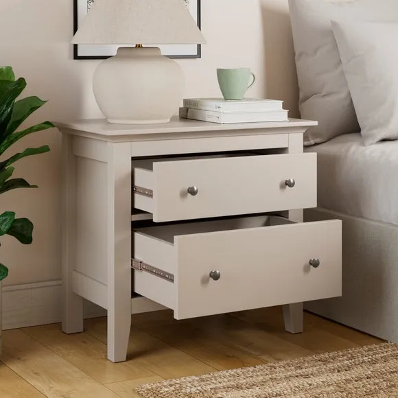 Lynton 2 Drawer Wide Bedside Table 2