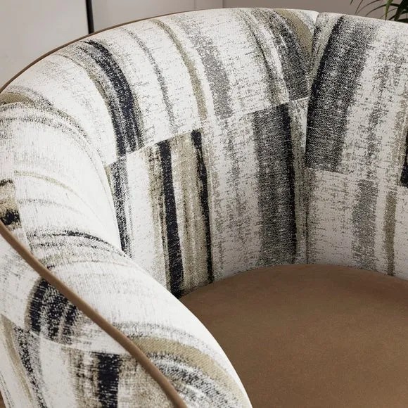 Bella Greyson Print Chenille Cocktail Chair 3
