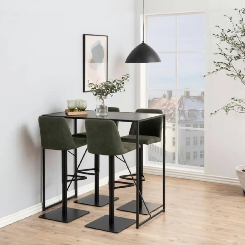 netfurniture Belgravia Black Metal Bar Table with Black Ash Top 5