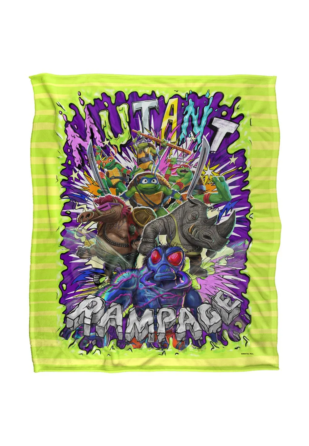 Teenage Mutant Ninja Turtles : Mutant Mayhem Turtle Vs Baddies Silky Touch Super Soft Throw Blanket 152 X 127 cm in White