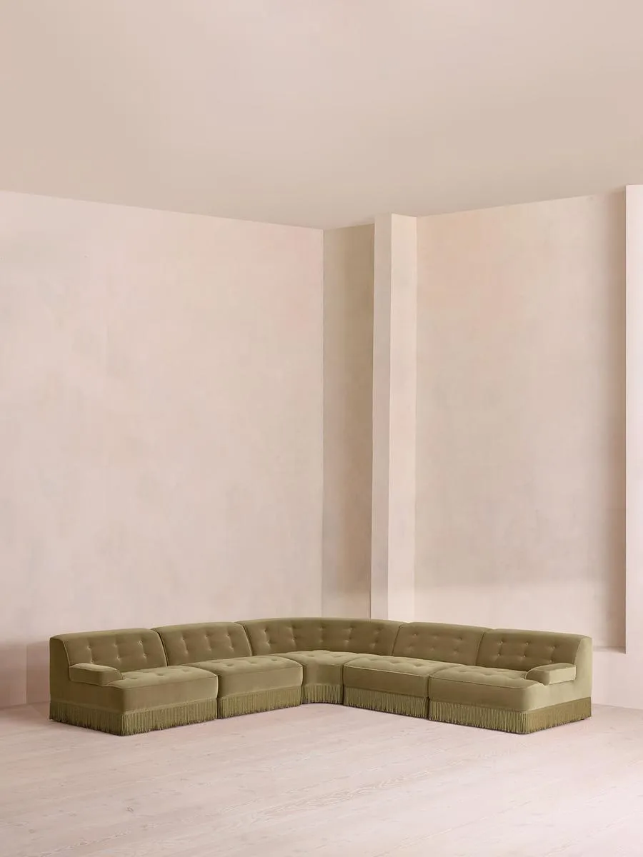 Elowen Modular Sofa, Corner Sofa, Velvet, Lichen