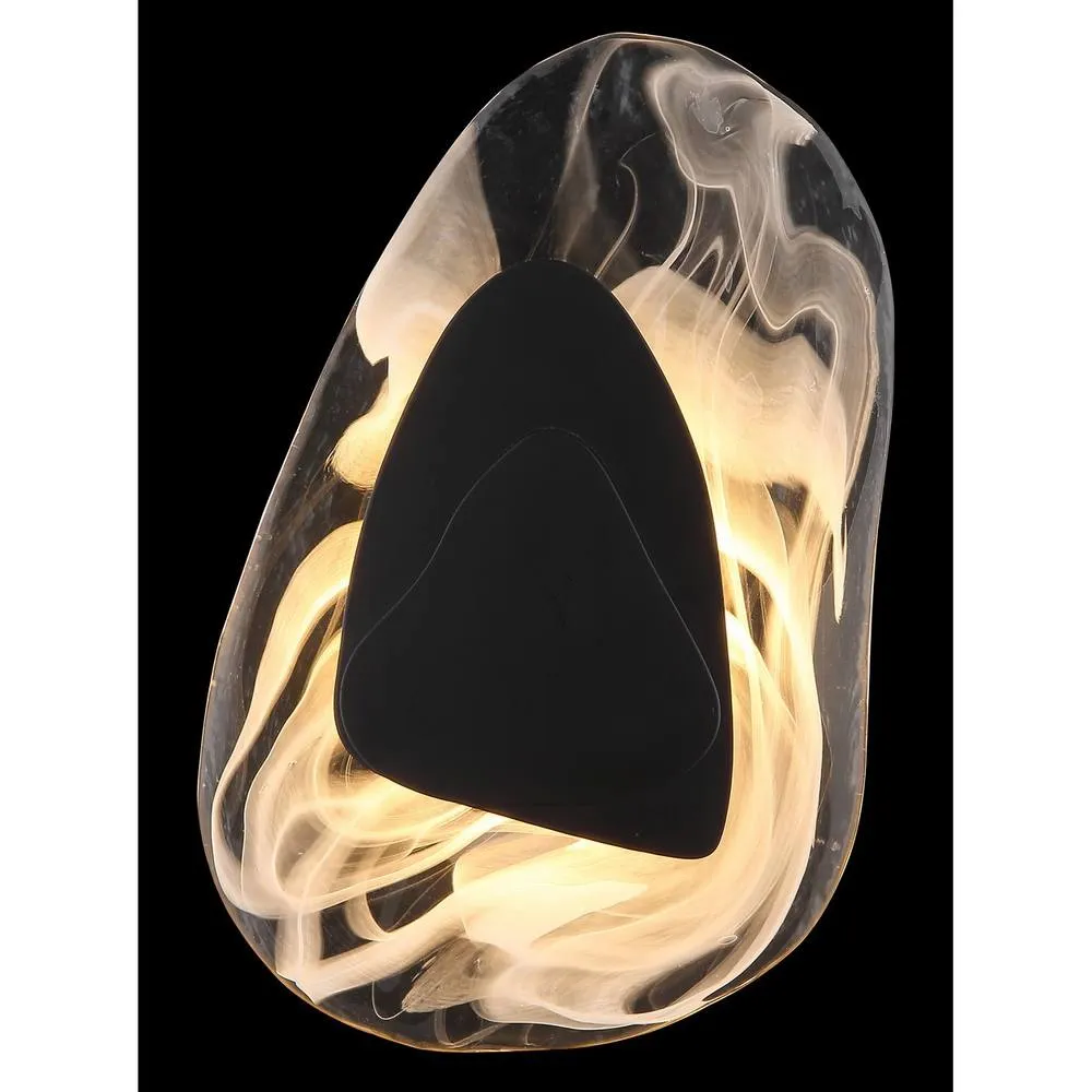 Netlighting Dorsey Integrated LED Wall Lamp Matt Black Clear Glass Shade LED 3000K 5