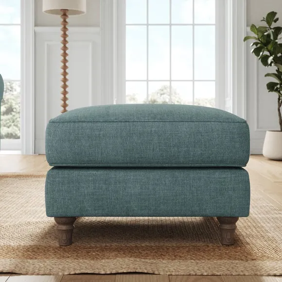 Flori Tonal Plush Chenille Footstool 2
