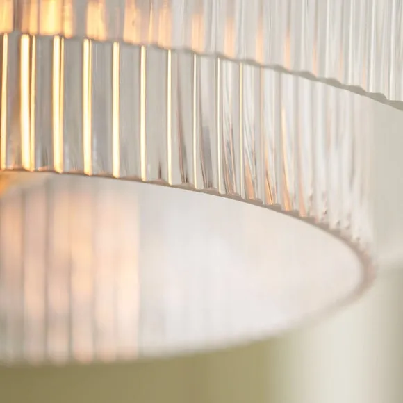Pacific Lifestyle Clara Ribbed Glass Metal Round Pendant Fitting 2