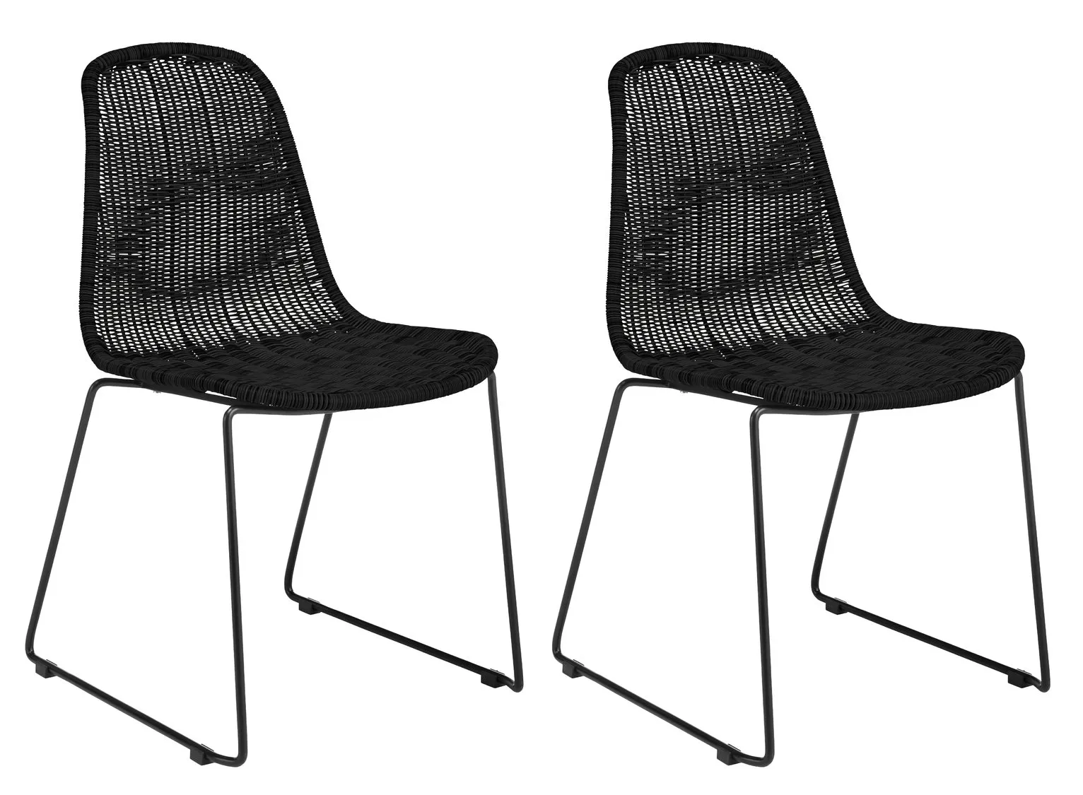 Habitat Mickey Pair of Rattan Effect Dining Chair - Black