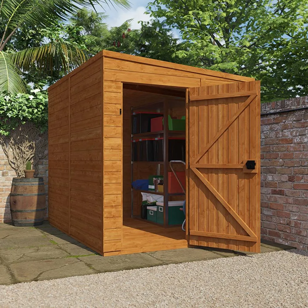 Buttercup Farm 8x6 Flex Pent Windowless 12mm Flex - L238.8 x W175 x H203 cm in Burnt Orange 4