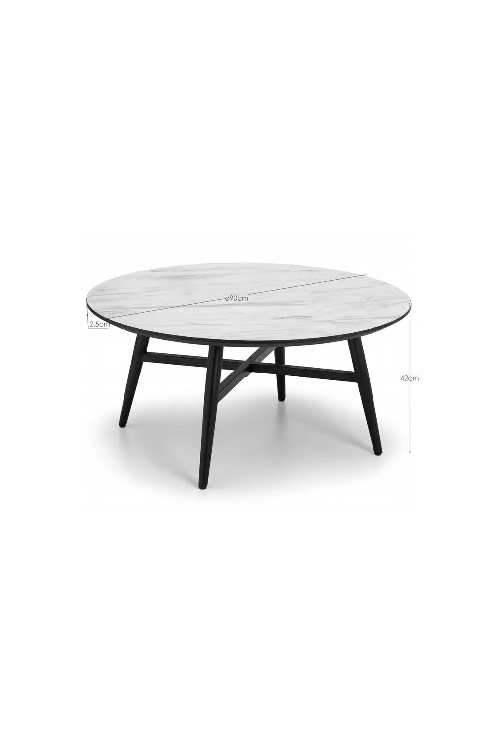 Julian Bowen Firenze Round Coffee Table in White 6
