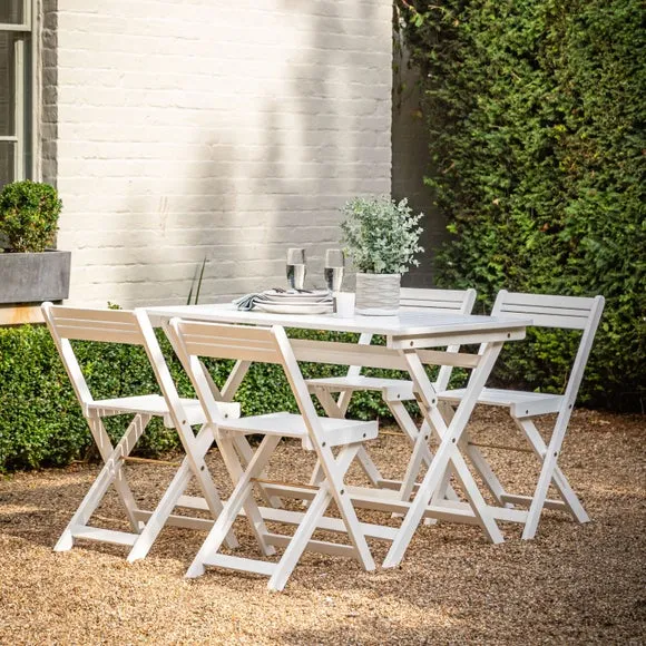 Ottinge White Wooden Foldaway Dining Set 3