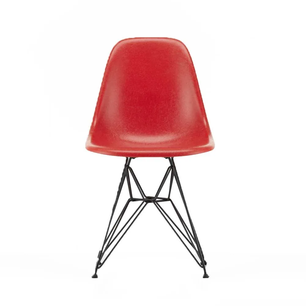 Vitra Eames Fibreglass Chair DSR Eames Classic Red 30 Basic Dark Powder Coated Base 05 Glides 2