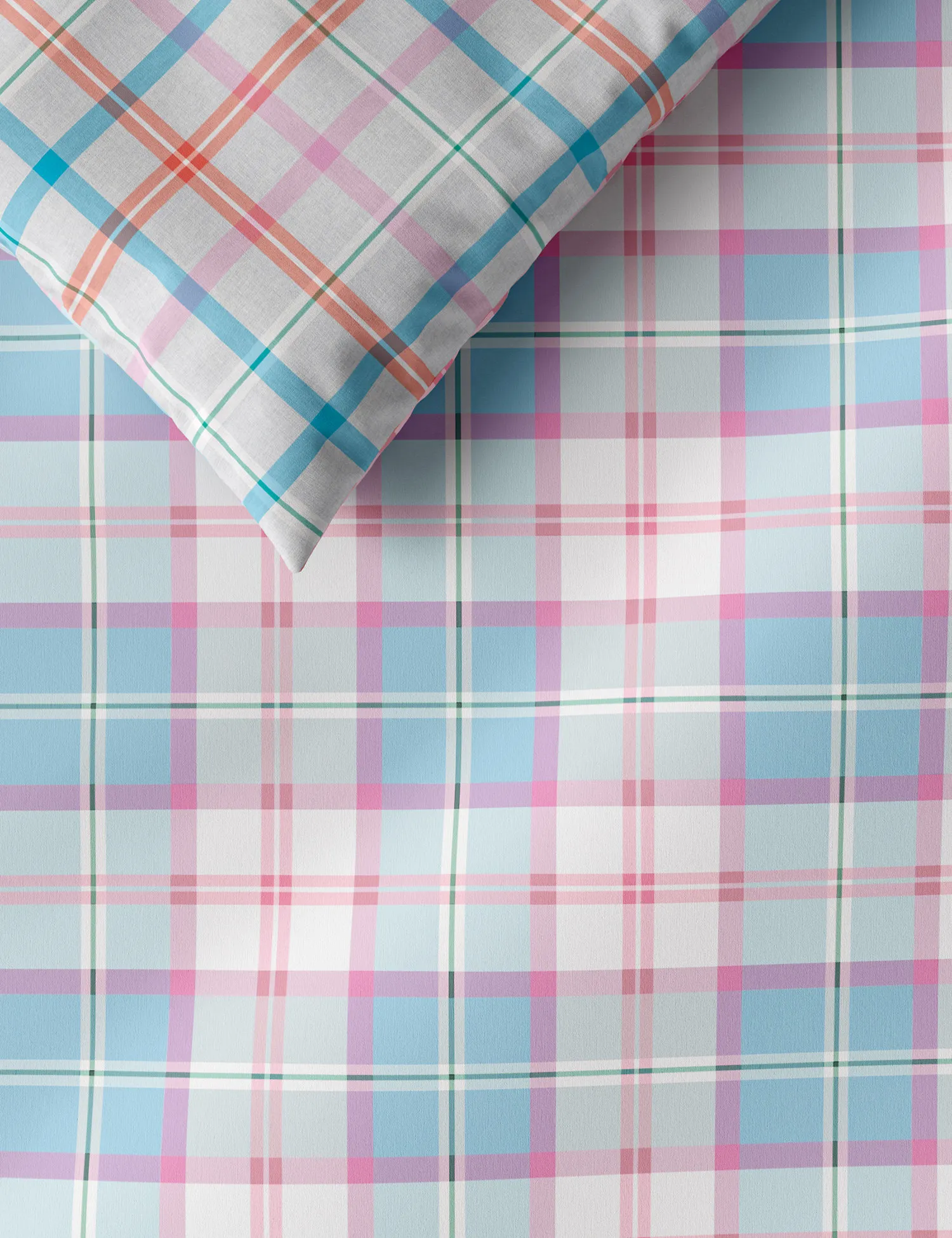 M&S Cotton Blend Checked Bedding Set
