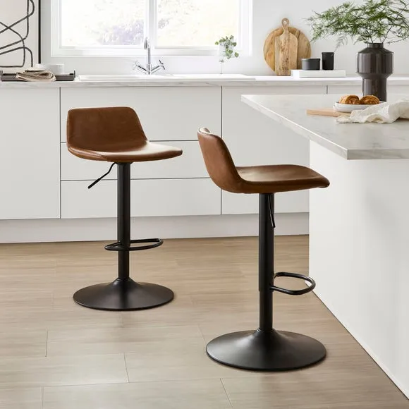 Jayden Height Adjustable Barstool, Faux Leather 2