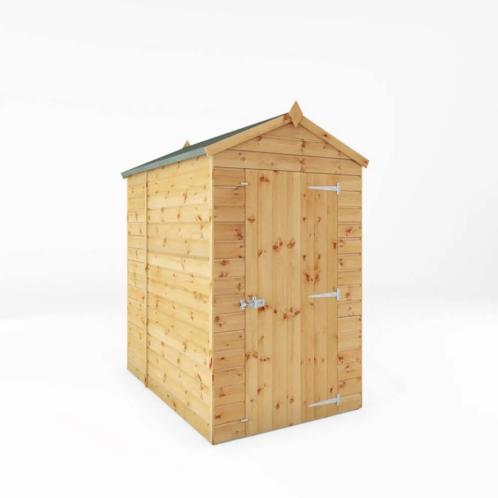 Mercia 6 x 4 Feet Shiplap Apex Windowless Shed - L181.4 x W129.1 x H217.1 cm in Brown