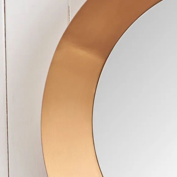Angled Metal Frame Round Wall Mirror 2
