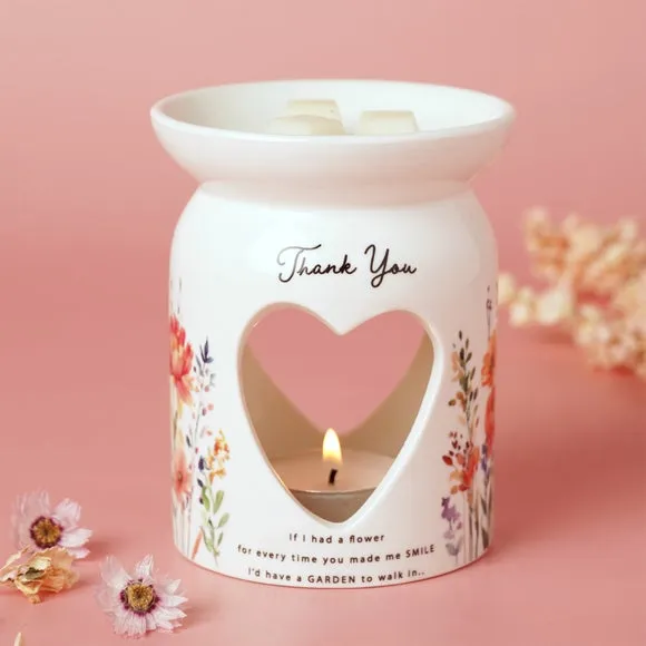 The Cottage Garden Heart Ceramic Wax Melt Burner