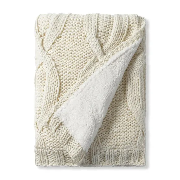 Cable Knit Throw Blanket 130cm x 180cm 4