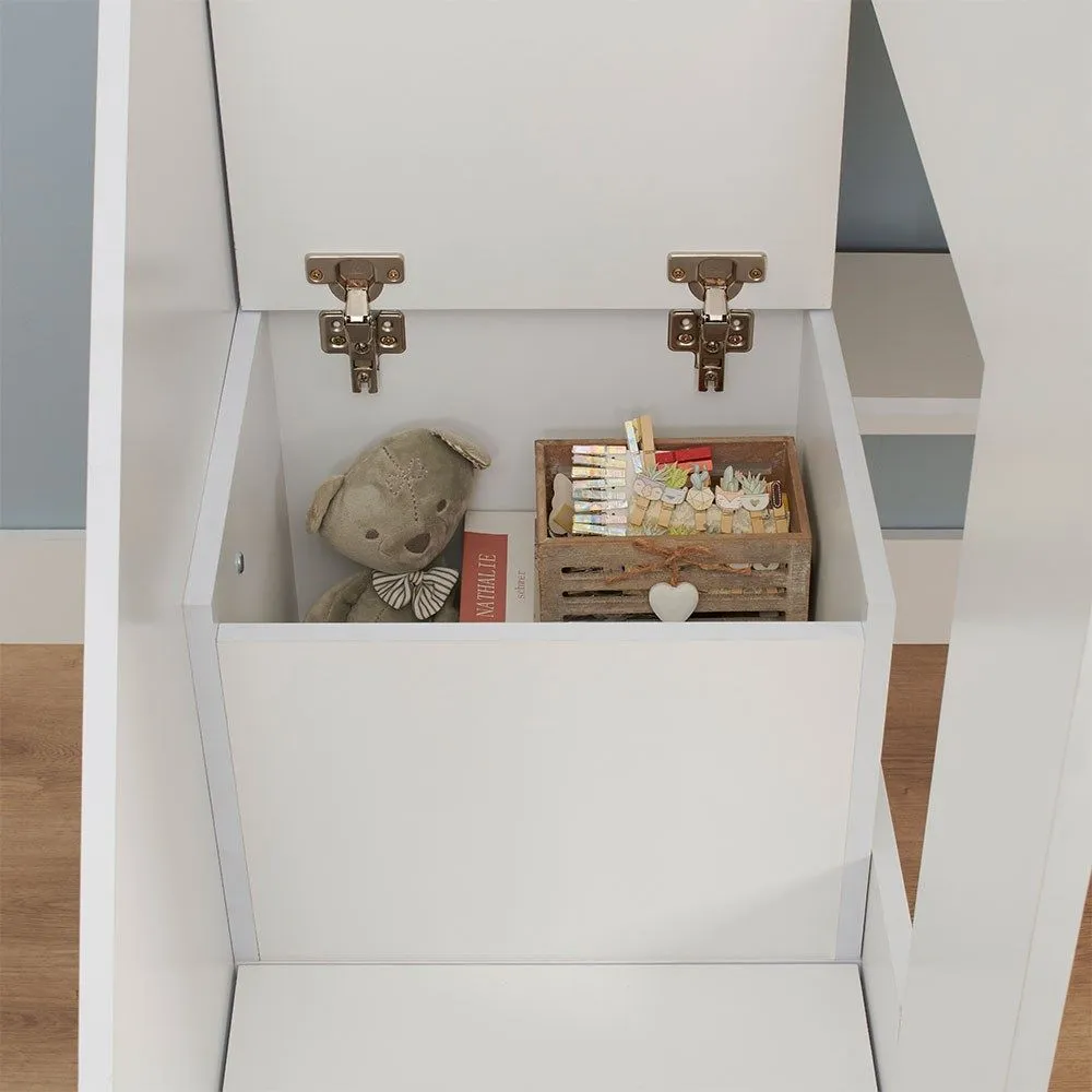 Flair Olivia Mid Sleeper Bed with Shelves & Storage Stairs in White 3