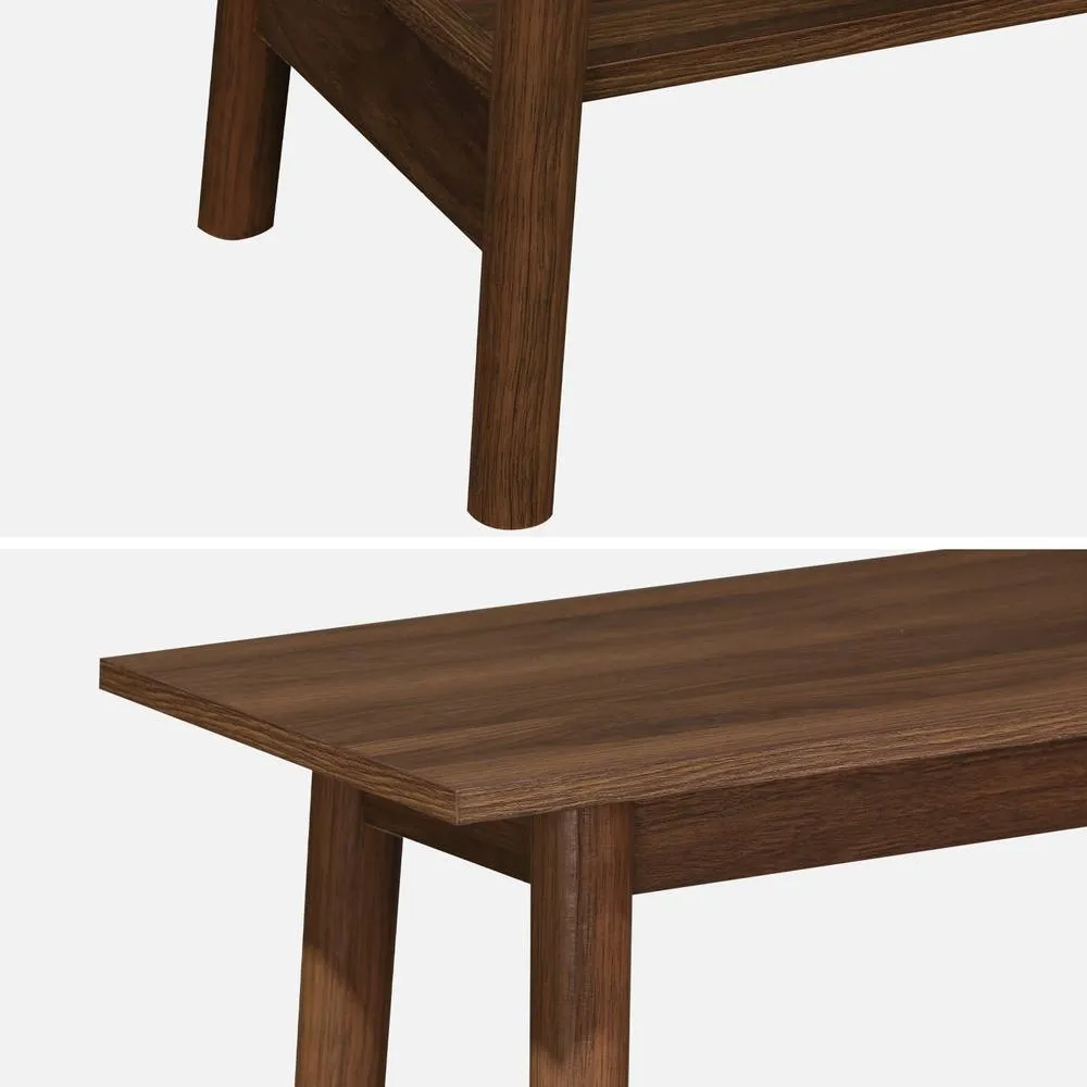 sweeek 110cm Console Table With Walnut Wood Effect in Dark Brown 3
