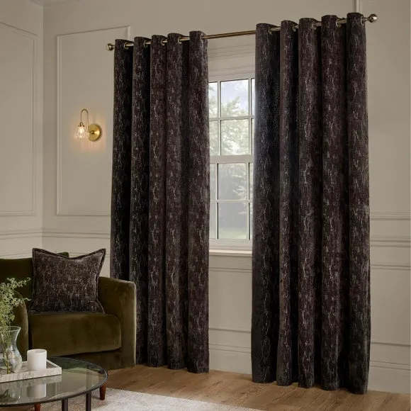 Paoletti Aurelio Chenille Eyelet Curtains 2
