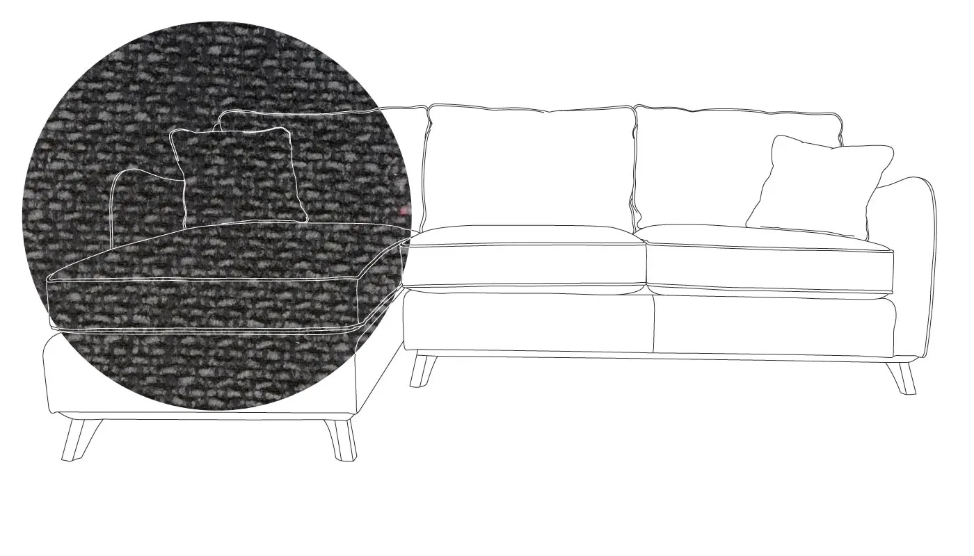 Heal's Ravello Left Hand Corner Sofa Texture Soot Walnut