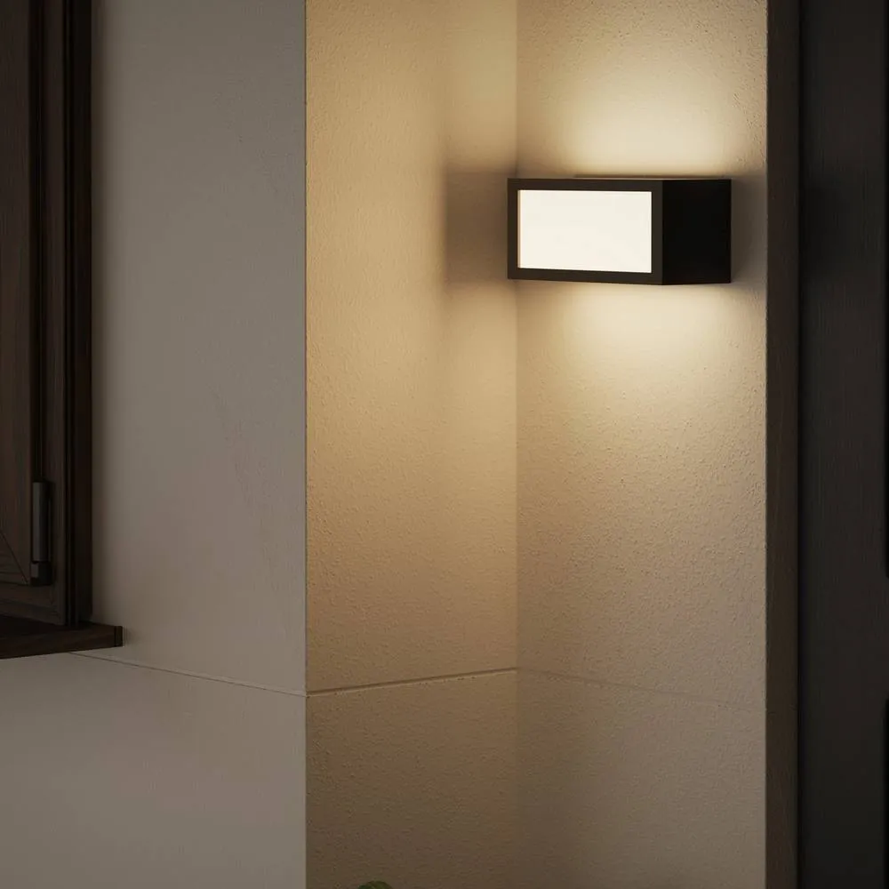 Netlighting Quanta Outdoor Flush Wall Lamp Black E27 15W IP54 2
