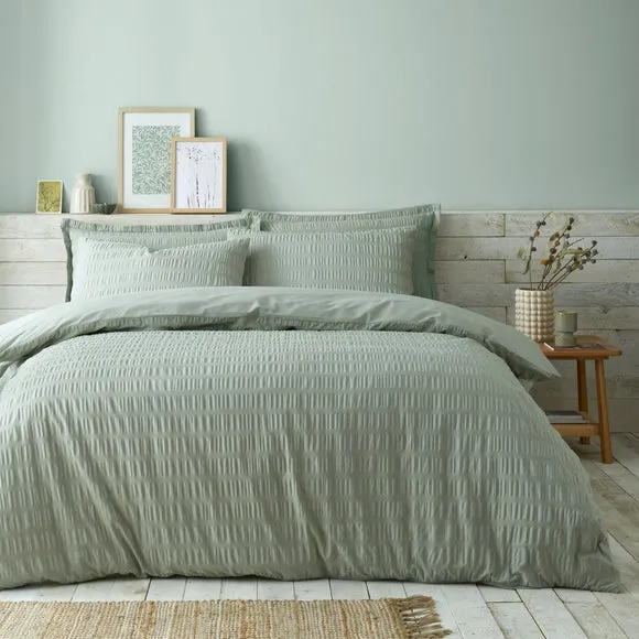 Aria Seersucker 100% Cotton Duvet Cover & Pillowcase Set 3