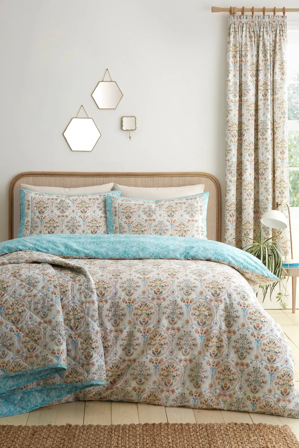 Dreams & Drapes 'Edena Decorative Floral' Easy Care Duvet Cover Set in Natural 5