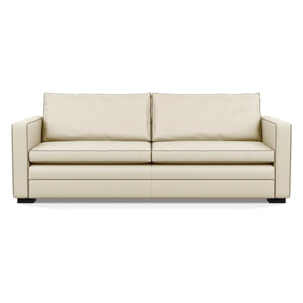 Heal's Palermo 4 Seater Sofa Leather Grain Storm 006 Black Feet 1