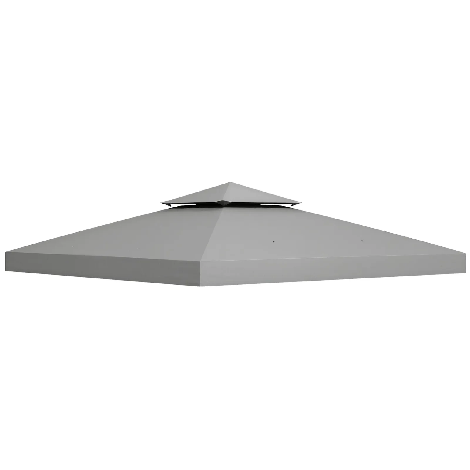 OUTSUNNY 3(m) 2 Tier Garden Gazebo Top Cover Replacement Canopy Roof in Light Grey 2