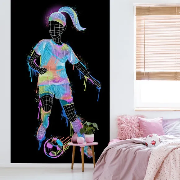 Girl Footballer Wall Mural