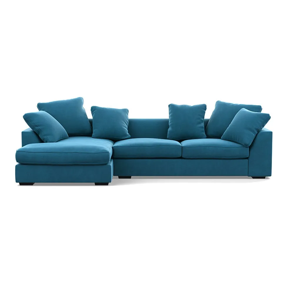 Heal's Cumulus LHF Corner Sofa Smart Velvet Ocean Black Feet 1