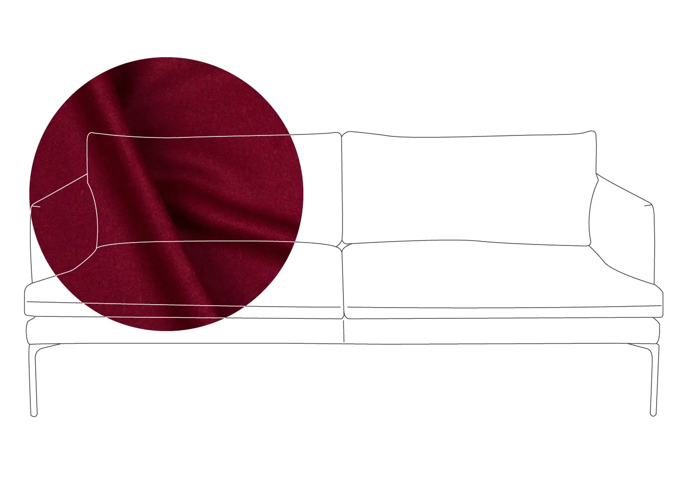 Heal's Matera 3 Seater Sofa St Moritz Wool Red 1