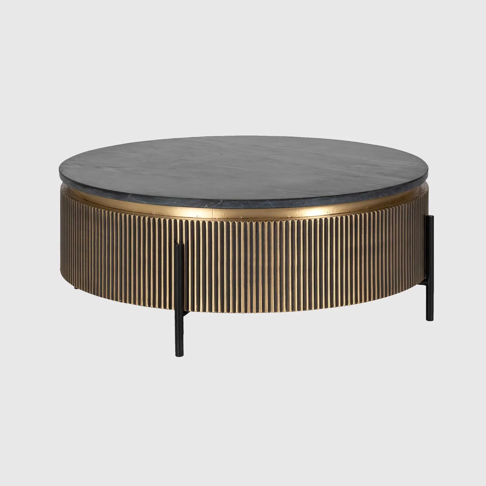 Cyrelle 90Cm Coffee Table, Round, Gold Marble | Barker & Stonehouse