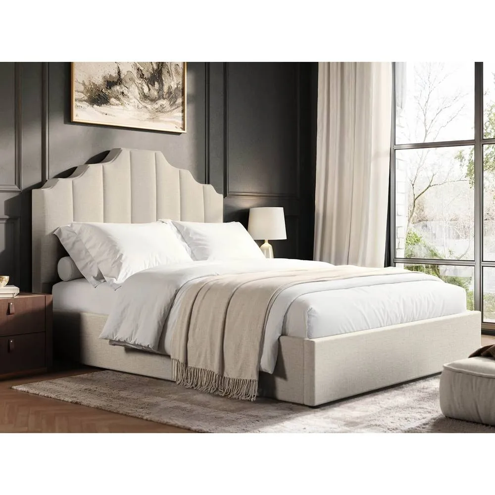 Flair Margot Ottoman Bed Beige Linen