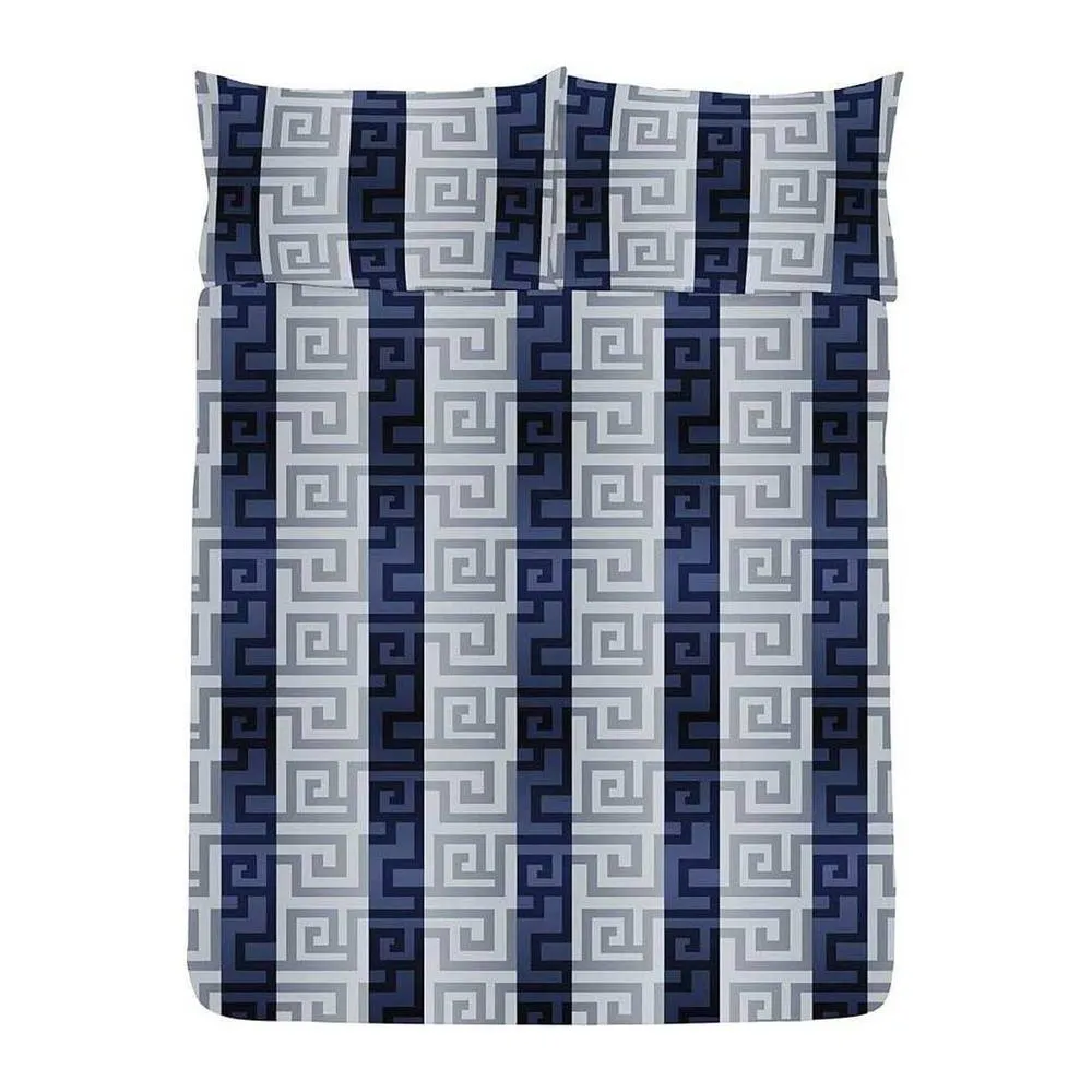 K Collection Athena Reversible Duvet Set in Navy