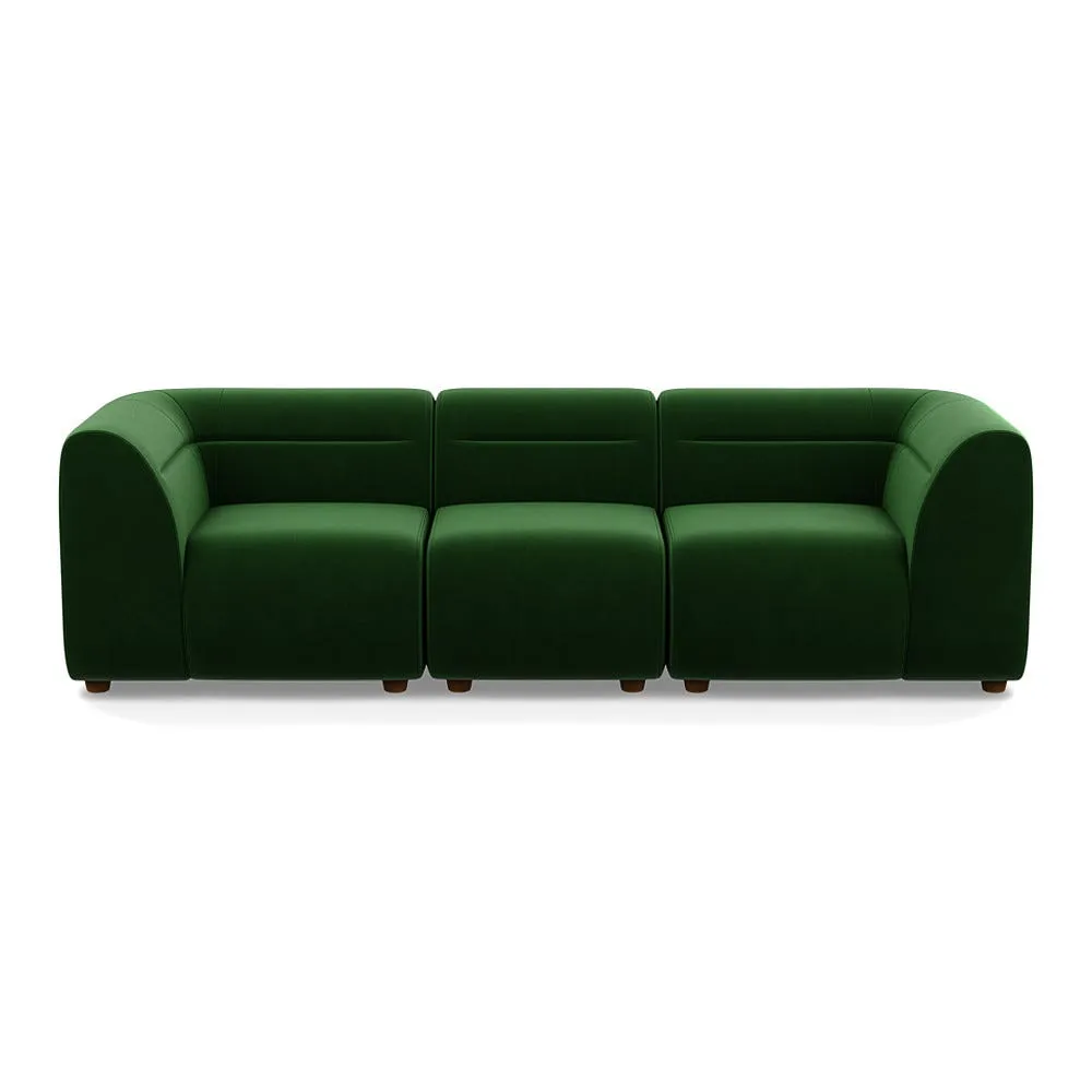 Heal's Lilli 3 Seater Sofa Smart Velvet Forest Natural Beech Feet 1