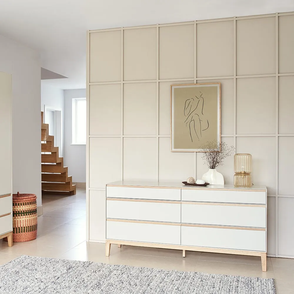 Heal's Lars 6 Drawer Dresser Wide Grey 4