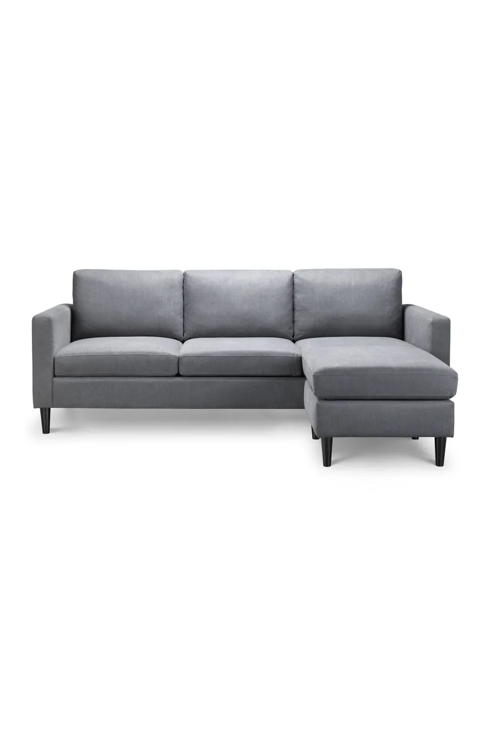 Julian Bowen Marant Upholstered 3 Seater Sofa with Chaise Footstool in Grey 6