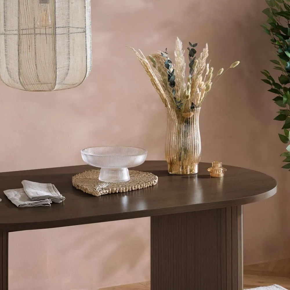 Birlea Axel Oval Fluted Dining Table in Brown 4