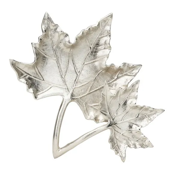 Metal Dual Oak Leaf Bowl 2