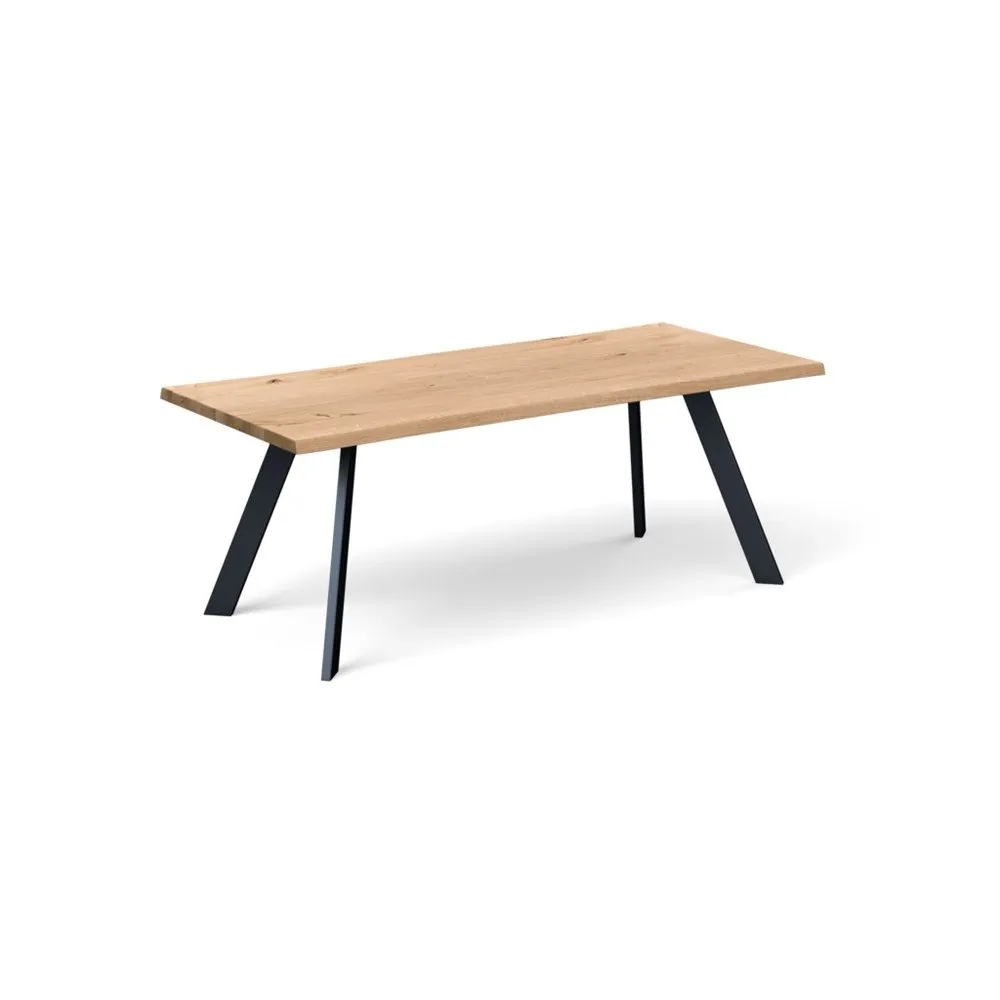 Heal's Madrid Table 160x100cm Blonde Oak Natural Edge Filled